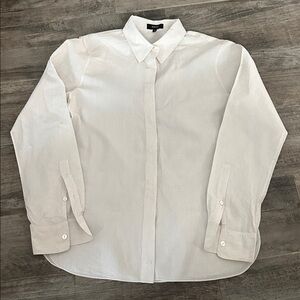 Theory Classic Striped Button Up Shirt Sz M